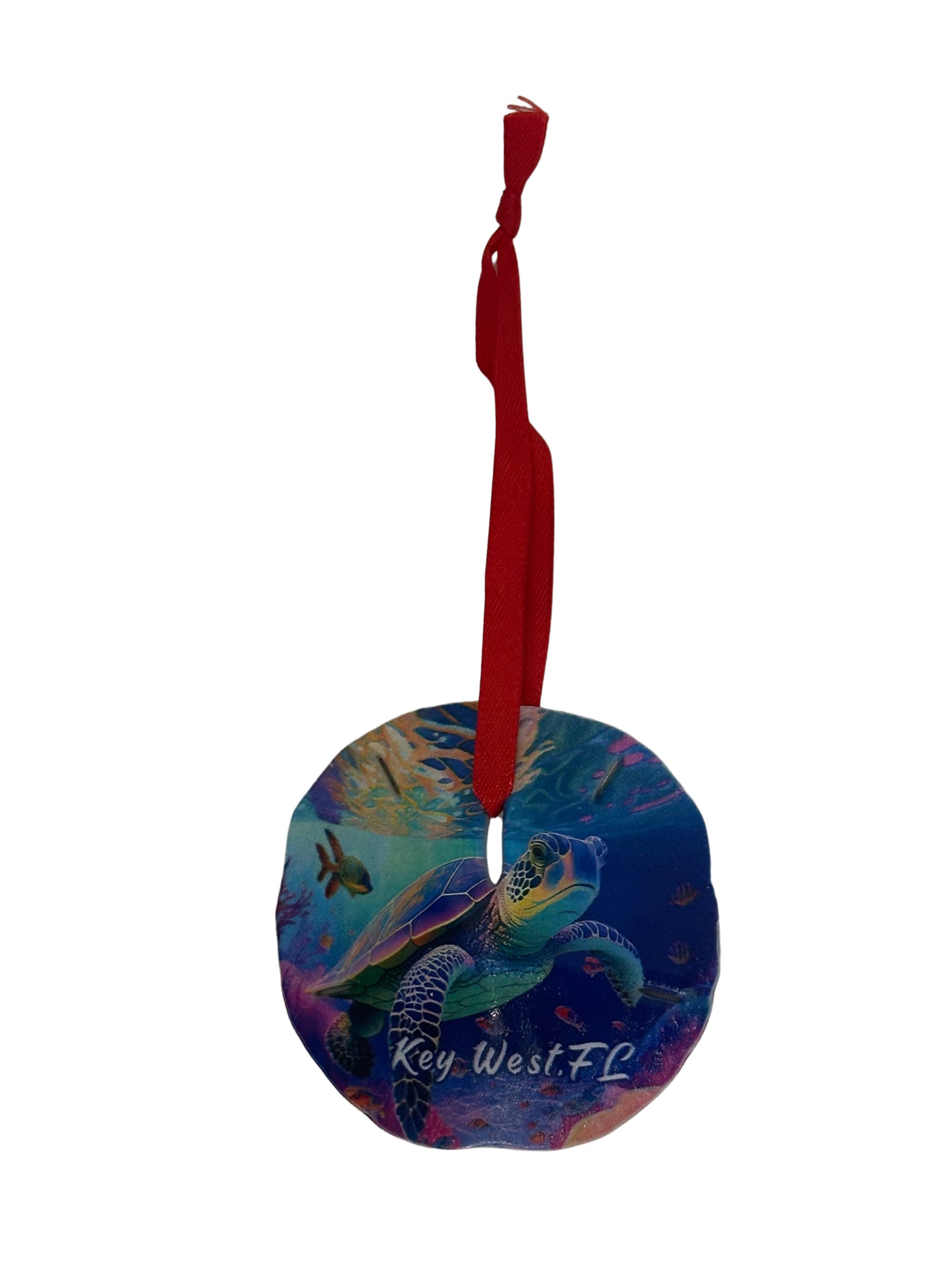 Sand Dollar Sea Turtle Key West Christmas Ornament