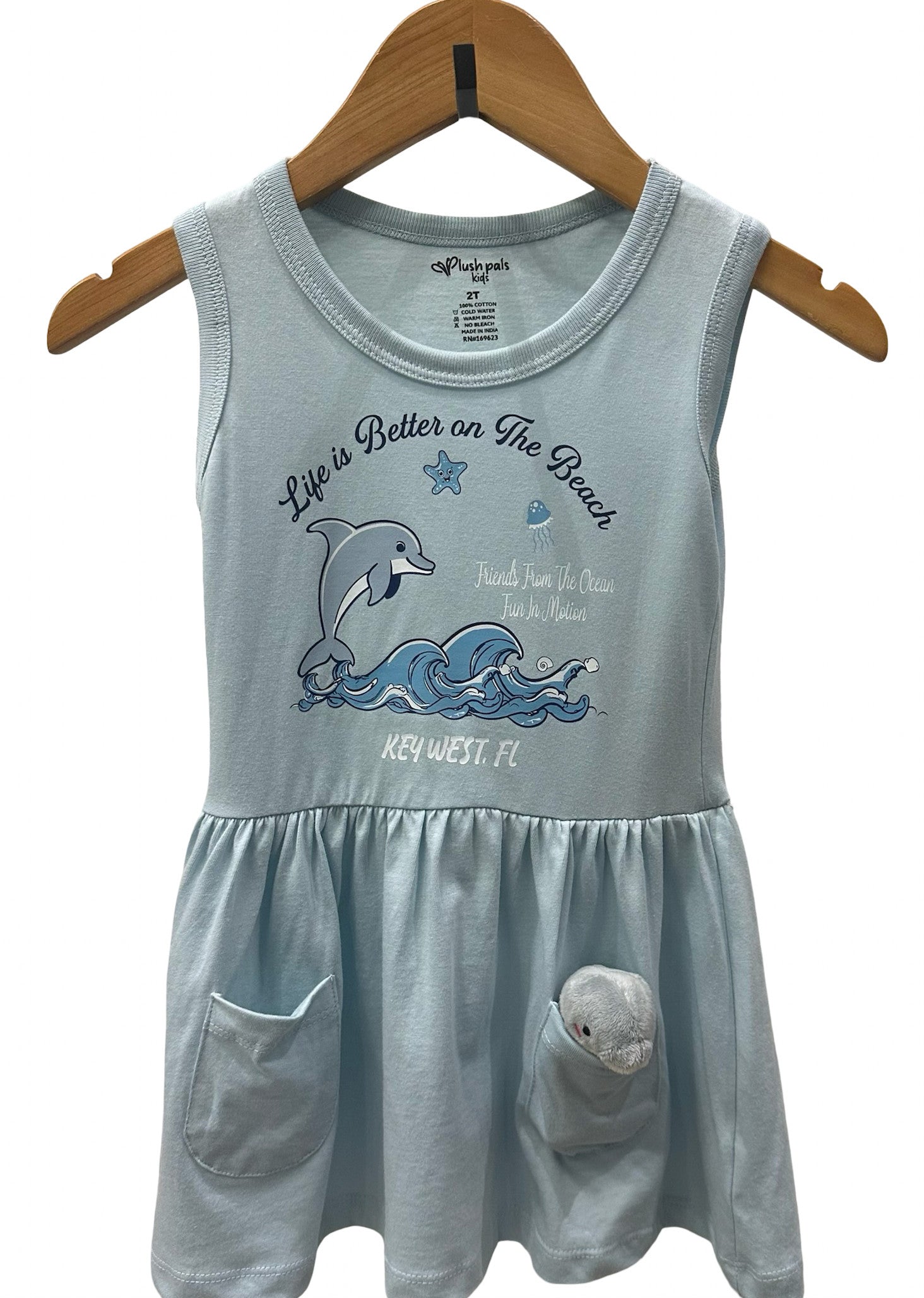 Plush Pals Kids Key West Dolphin Dress Blue