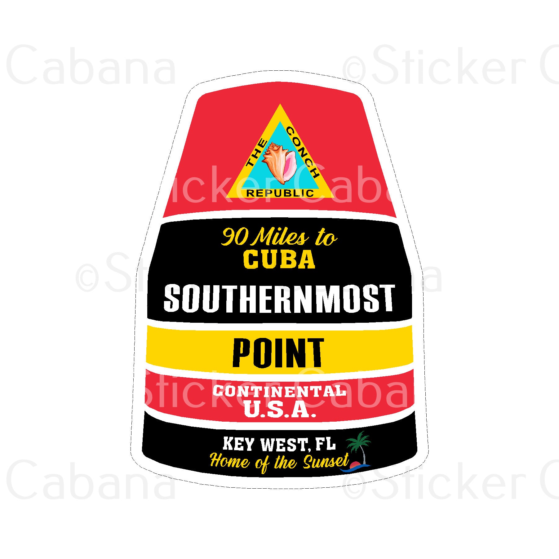 Sticker Cabana Key West Buoy Large Sticker