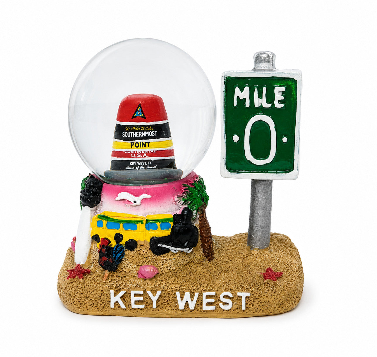 Key West Bouy Globe SMP and Mile 0 Scene Figurine