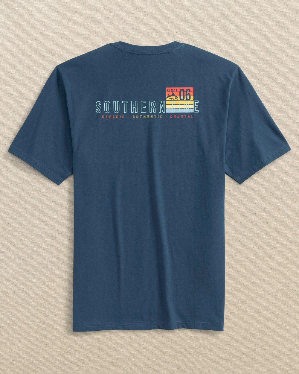 Southern Tide Sunset Cropped Skipjack Tee Aged Denim