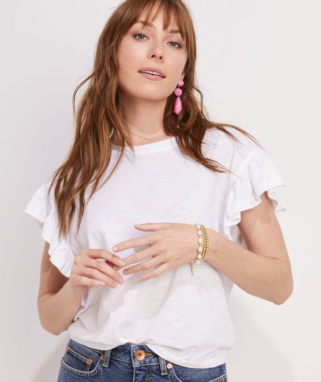 Vineyard Vines Casual Knits Flutter Sleeve Surf Tee