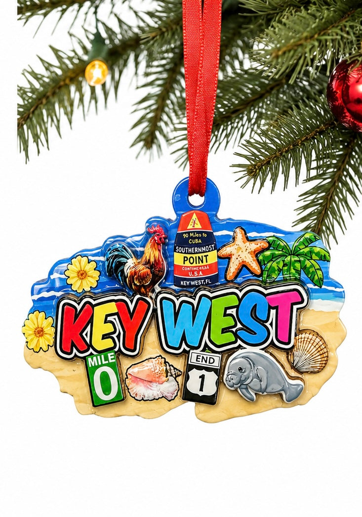 Key West Tropical Christmas Ornament