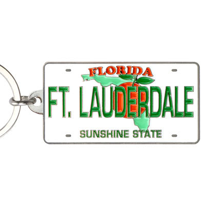 Ft. Lauderdale License Plate Metal Keychain