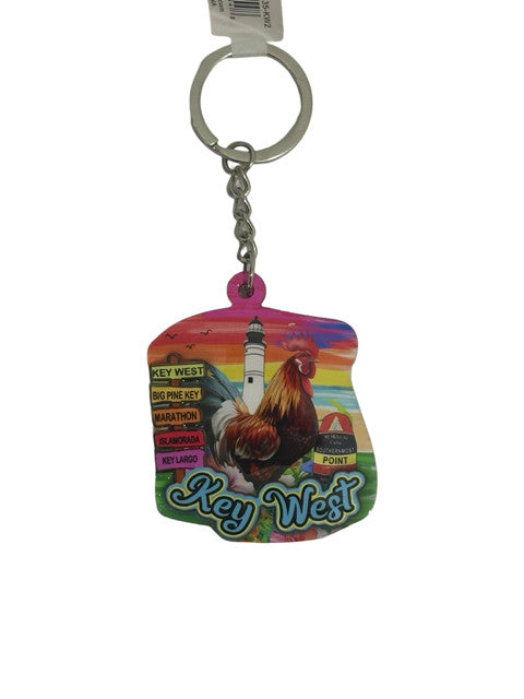 Key West Rooster Light House Key Chain