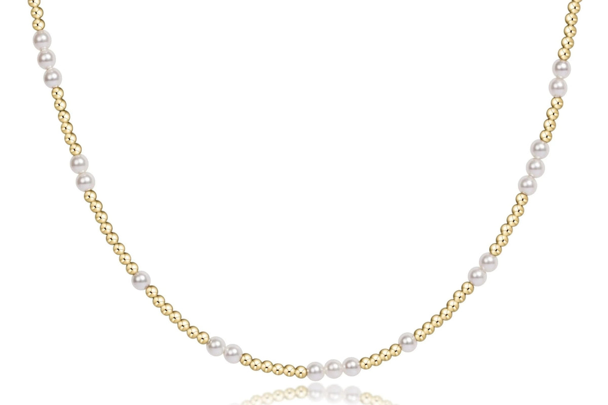ENewton 15" Choker Hope Unwritten 3mm Pearl Gold