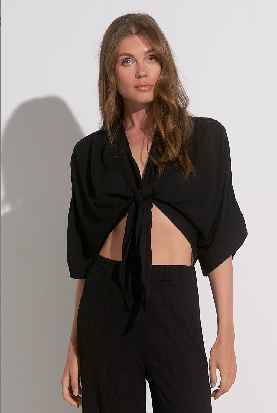 Elan Gigi Front Tie LS Top