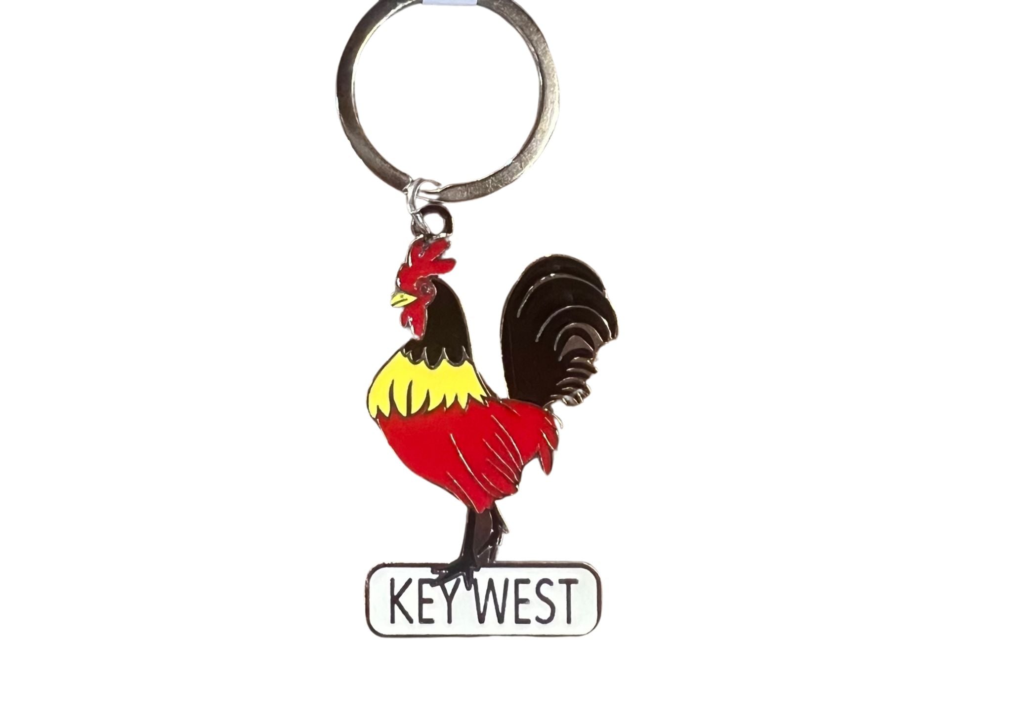 Key West Tri Color Rooster Keychain