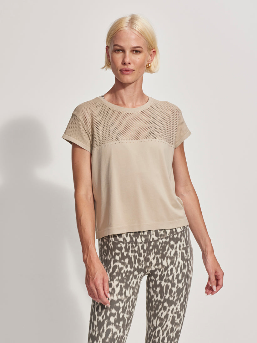 VARLEY Calloway Boxy Tee Cashmere Stone