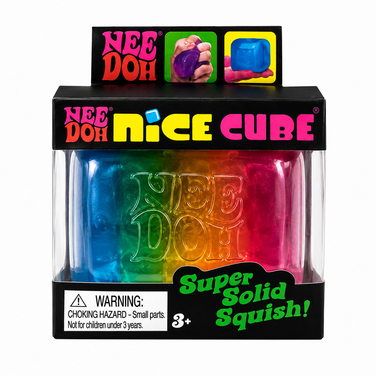 Needoh Nice Rainbow Ice Cube Squishy Toy