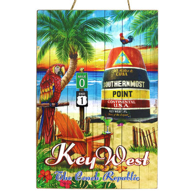 Key West The Conch Republic Wooden Sign