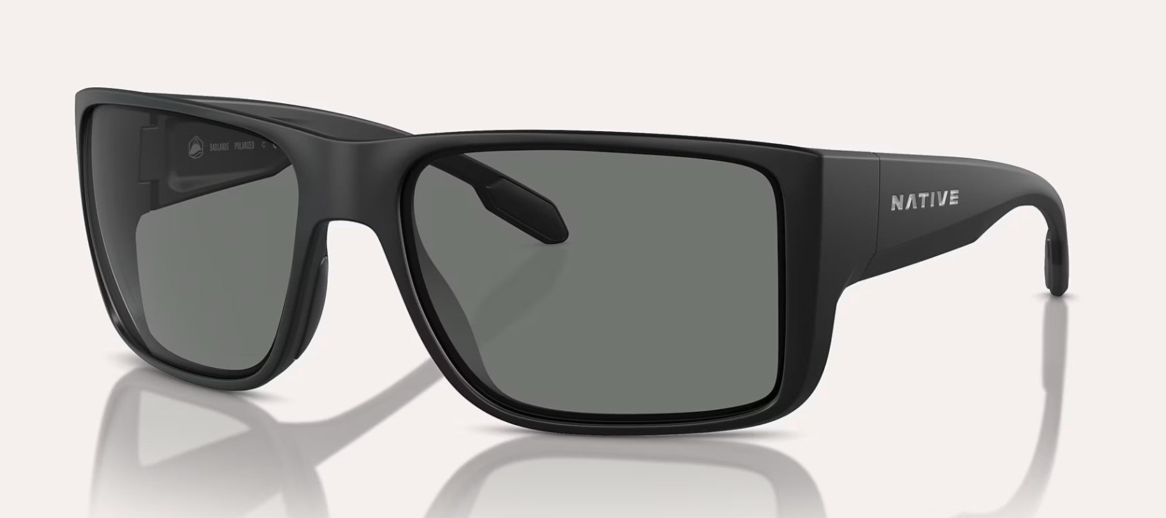 Native Eyewear Bandlands Matte Black Frame w/ Grey Lens Sunglasses Polarized