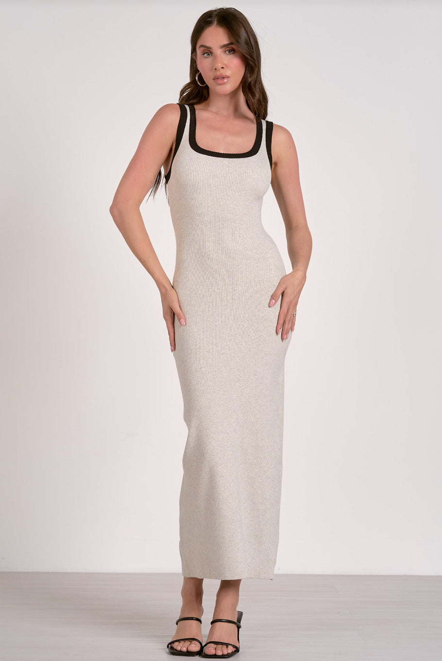 Elan Billie Maxi Dress White/ Black