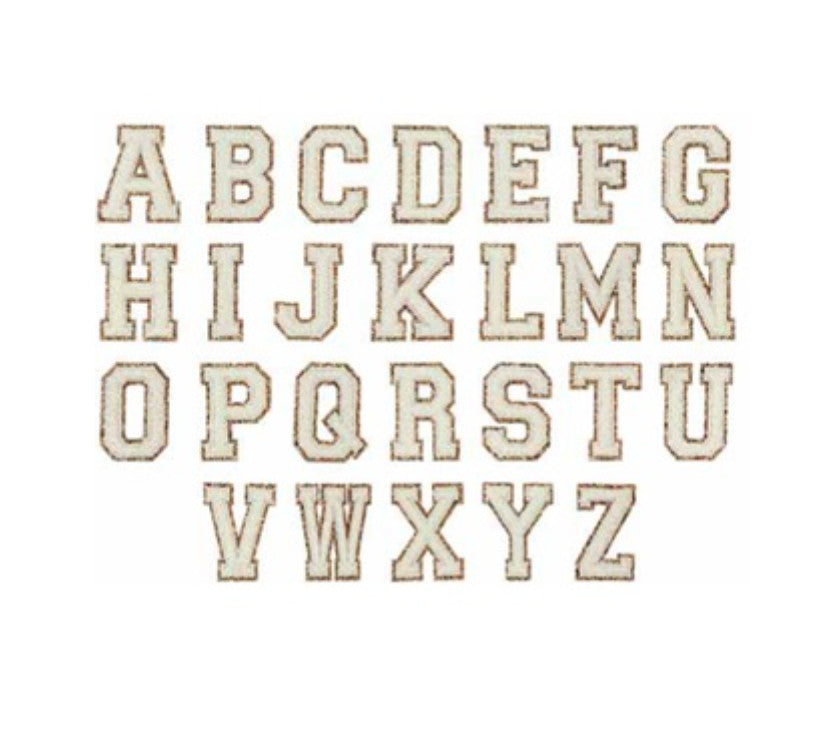 Stoney Clover Blanc Glitter Varsity Alphabet Patch