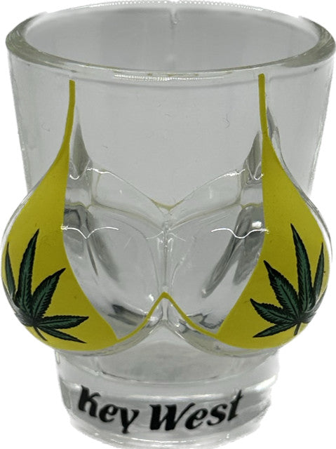 Pot Leaf Bikini Bust Shot Glass