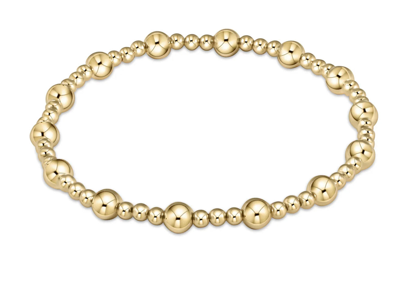 Enewton Classic Sincerity Pattern 5mm Bead Bracelet Gold
