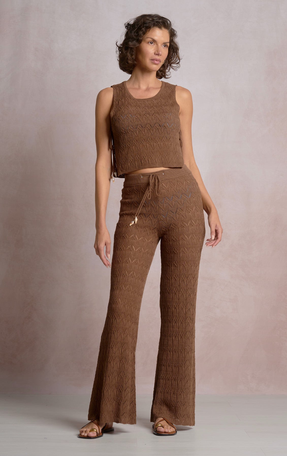 Elan Sam Wide Leg Crochet Pant