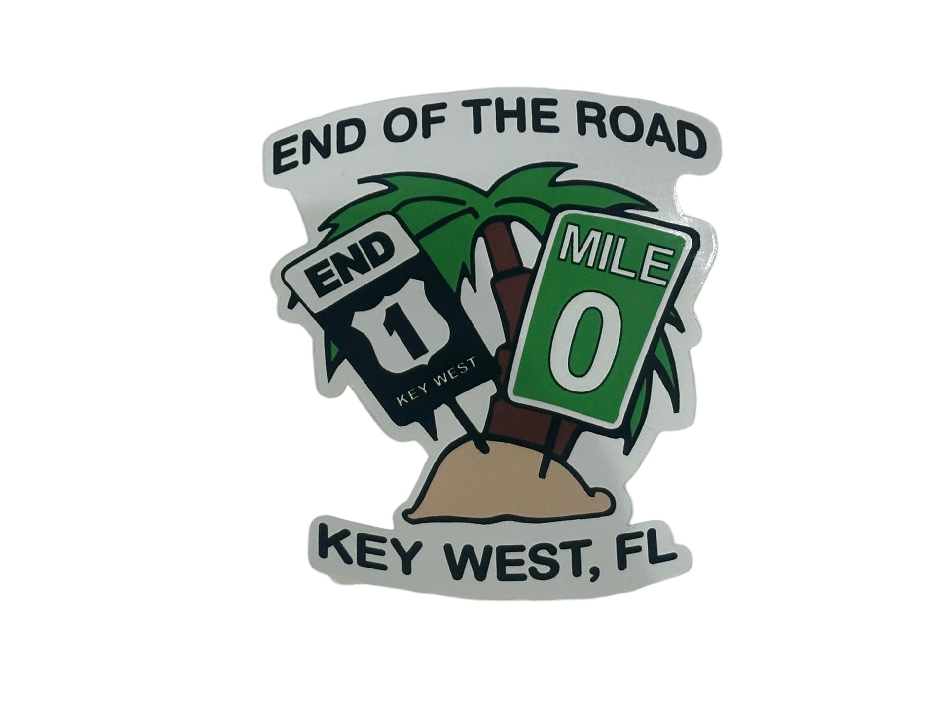 End Of The Road Icons Key West Large Sticker