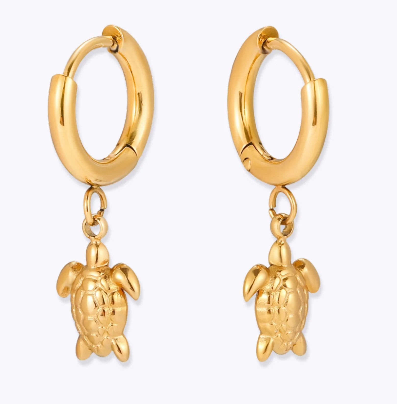Mauka Turtle Hoop Earrings