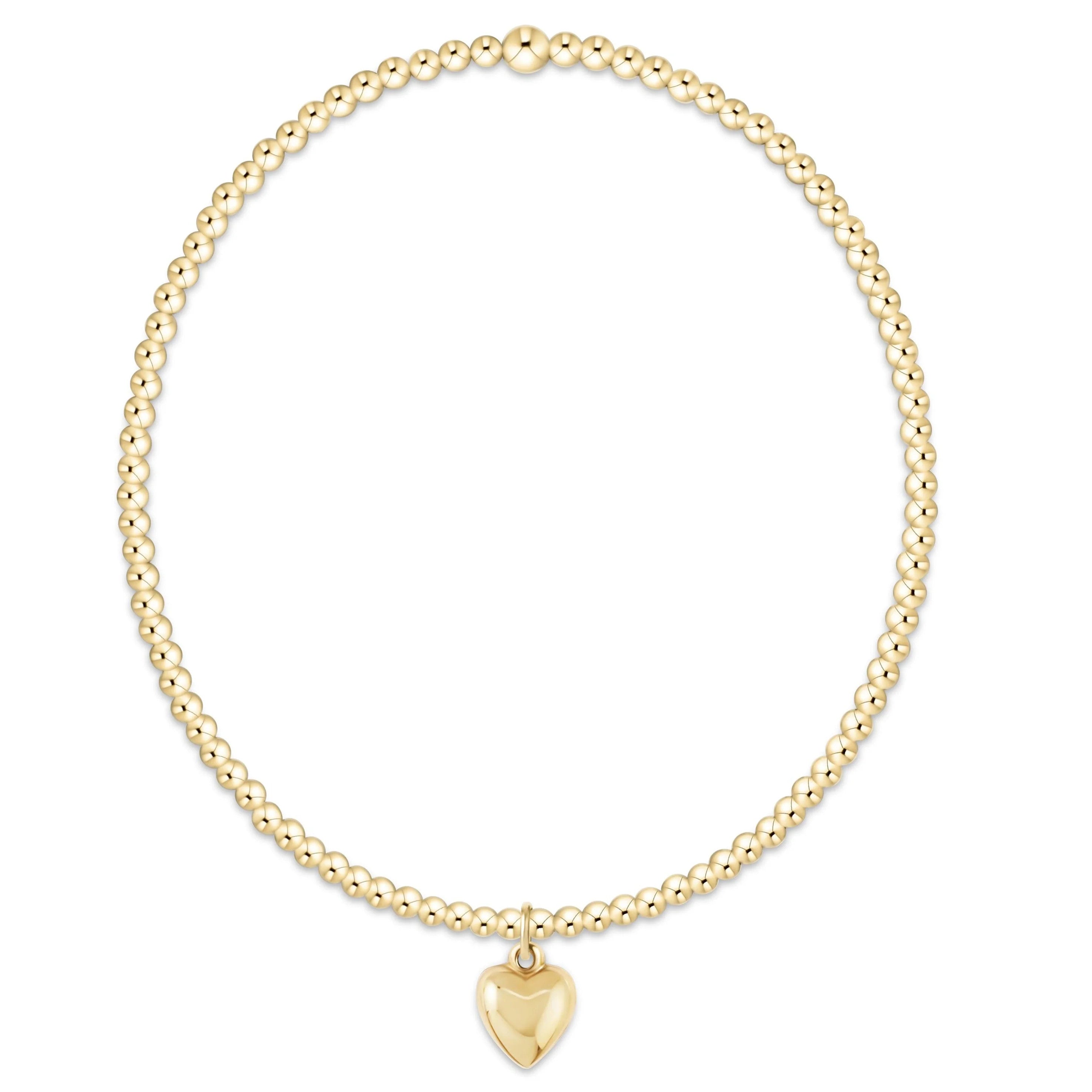 Enewton Classic Gold 2mm Love Plush Charm Bead Bracelet