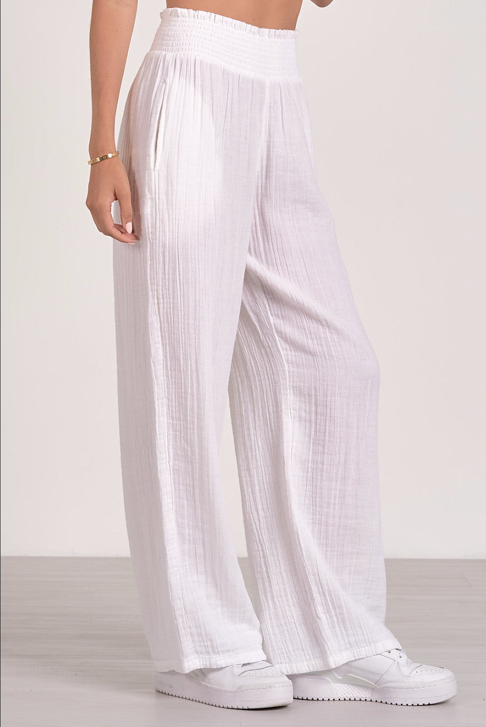 Elan Betsy Smock Pants White