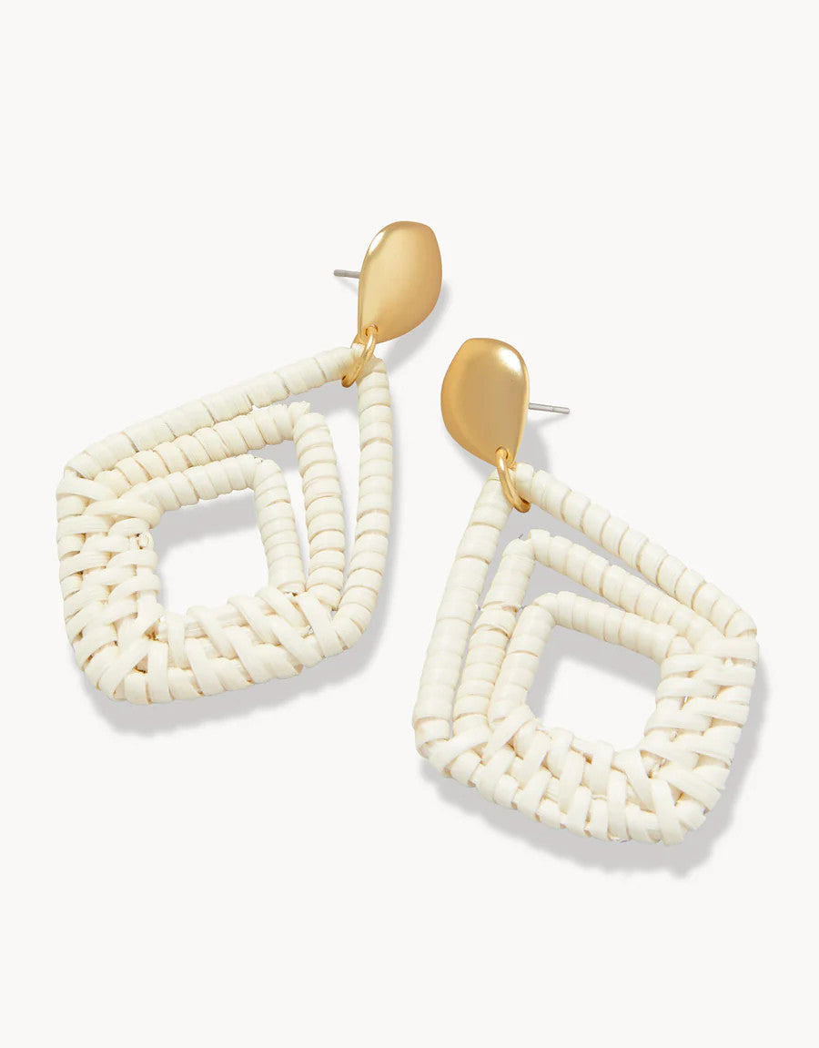 Spartina Jesse Wicker Earrings White Natural