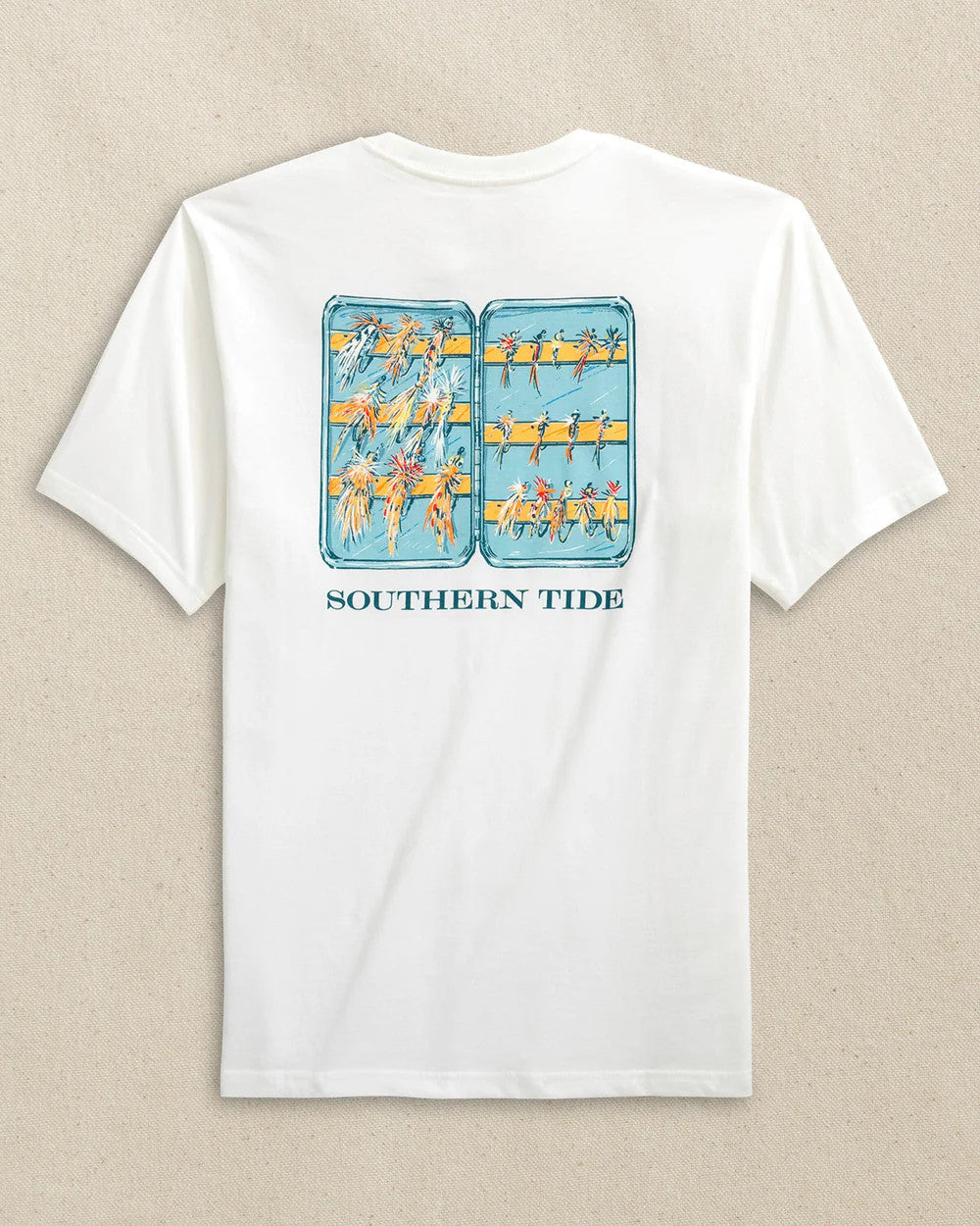 Southern Tide Mens Fly Box Short Sleeve Tee SS Classic White