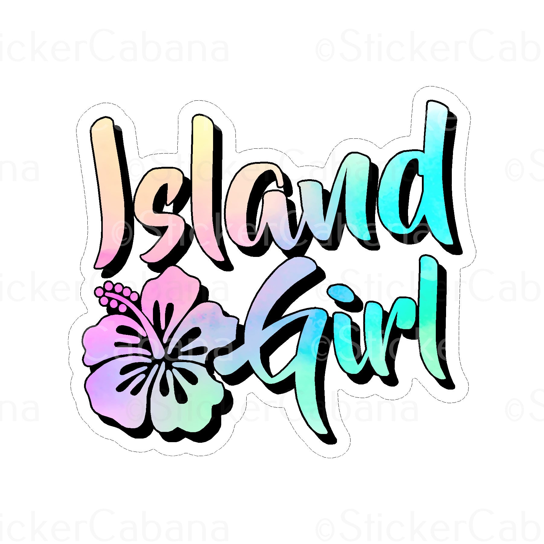 Sticker Cabana Island Girl Small Sticker
