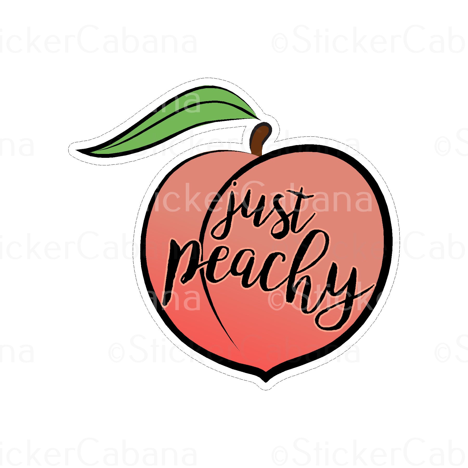 Sticker Cabana Just Peachy Large Sticker
