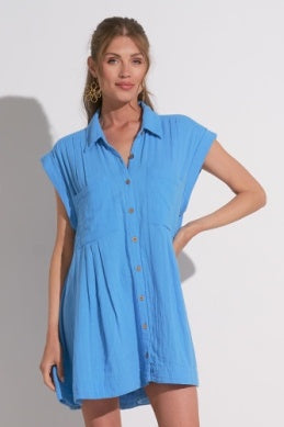 Elan Nicole Oversized Button Dress