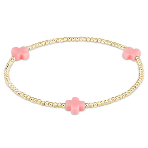 Egirl Signature Small Cross Gold Pattern 2mm FW'24 Bead Bracelet