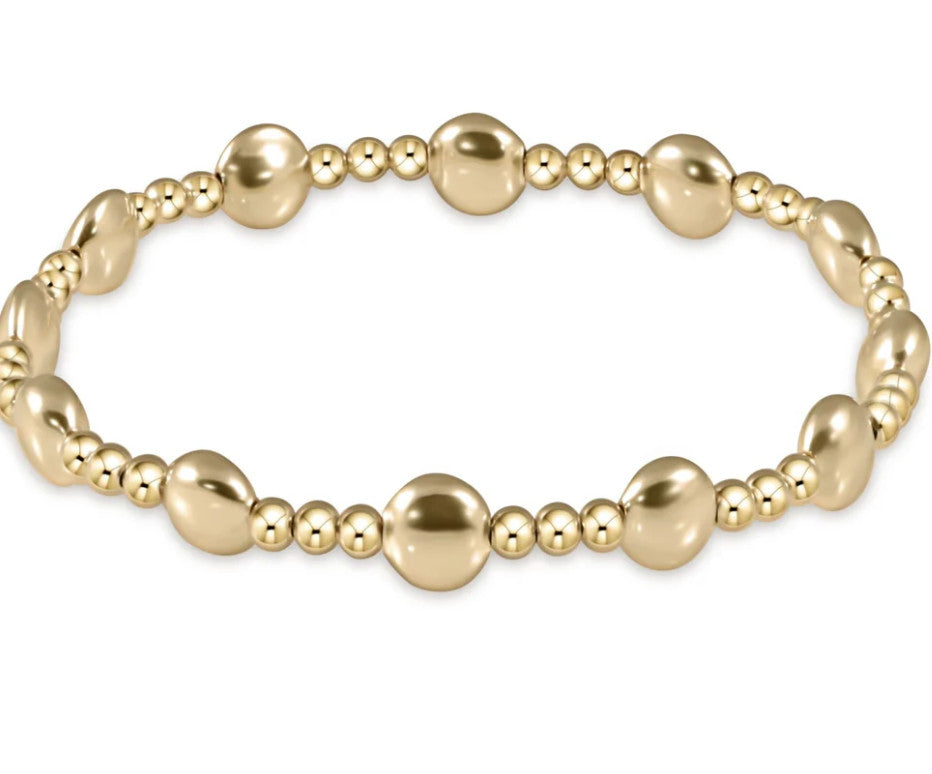 Enewton Honesty Sincerity Pattern 6mm Bead Bracelet Gold