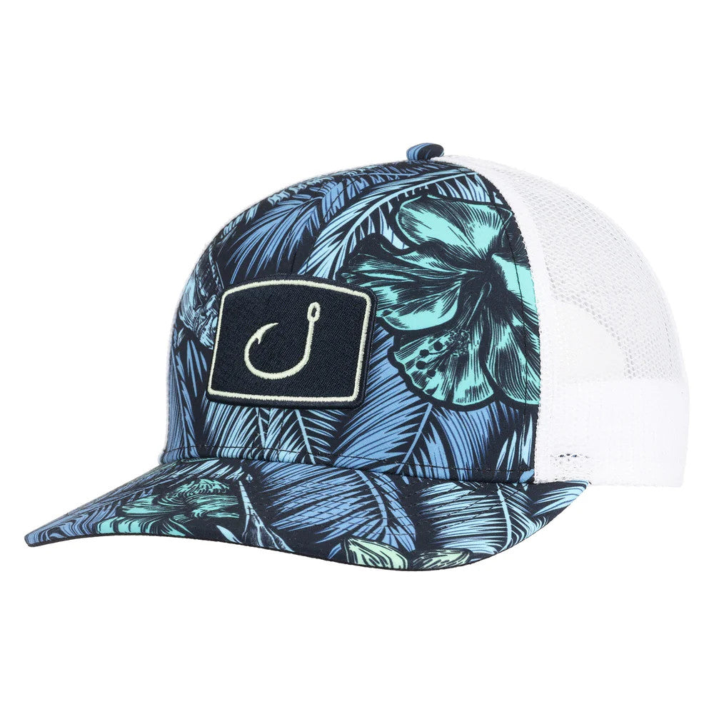 Avid Tropic Palm Trucker Hat Black