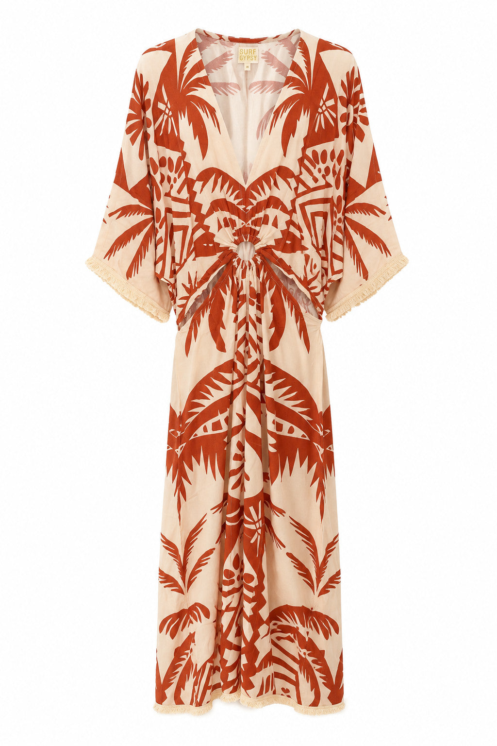 Surf Gypsy O-Ring Maxi Dress w/ Fringe Tribal Oasis