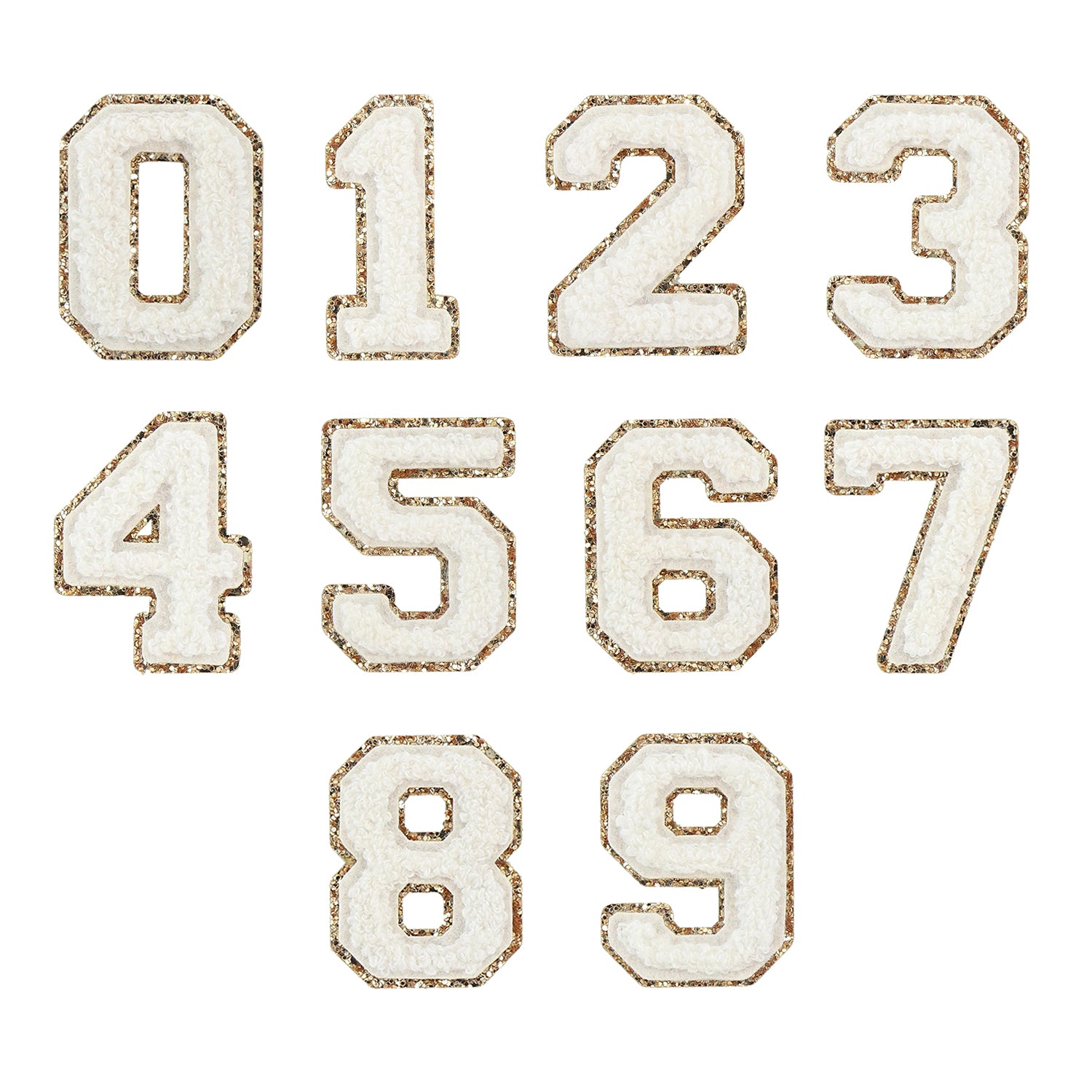 Stoney Clover Blanc Glitter Varsity Number Patch