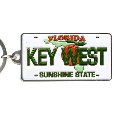 Key West License Plate Metal Keychain