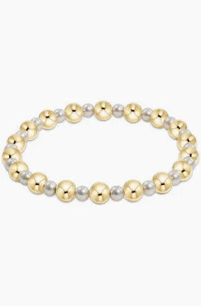 Enewton Pearl Grateful Pattern 4mm Bead Bracelet 6mm Gold
