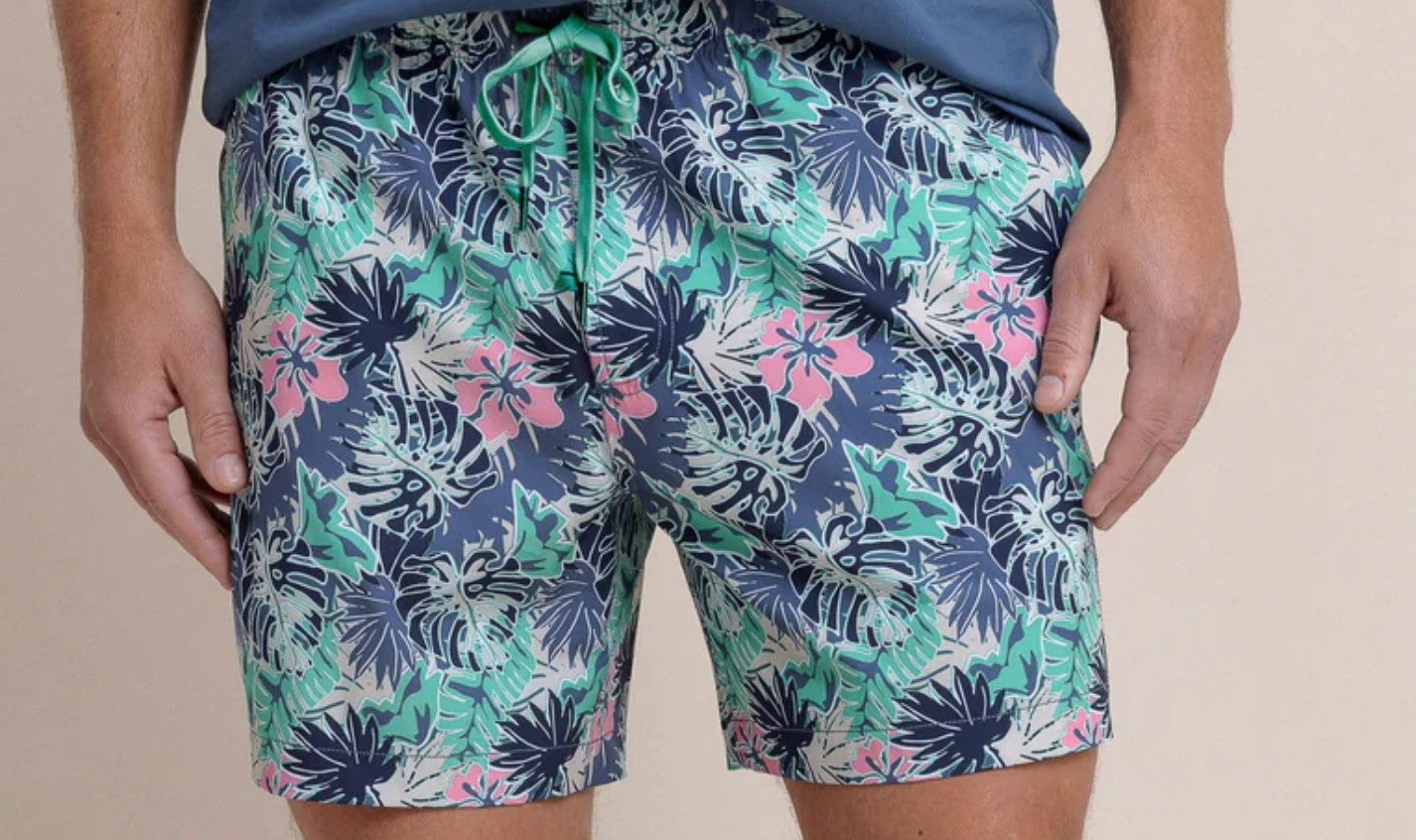 Southern Tide Grand Palms Swim Trunk Simply Green