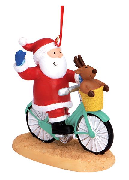 Cape Shore Key West Santa Riding a Bycicle Ornament