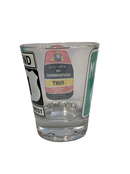 Key West 3 Icons Clear Shot Glass