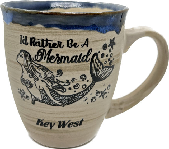 I'd Rather Be a Mermaid Key West Embossed 18oz Flare Mug