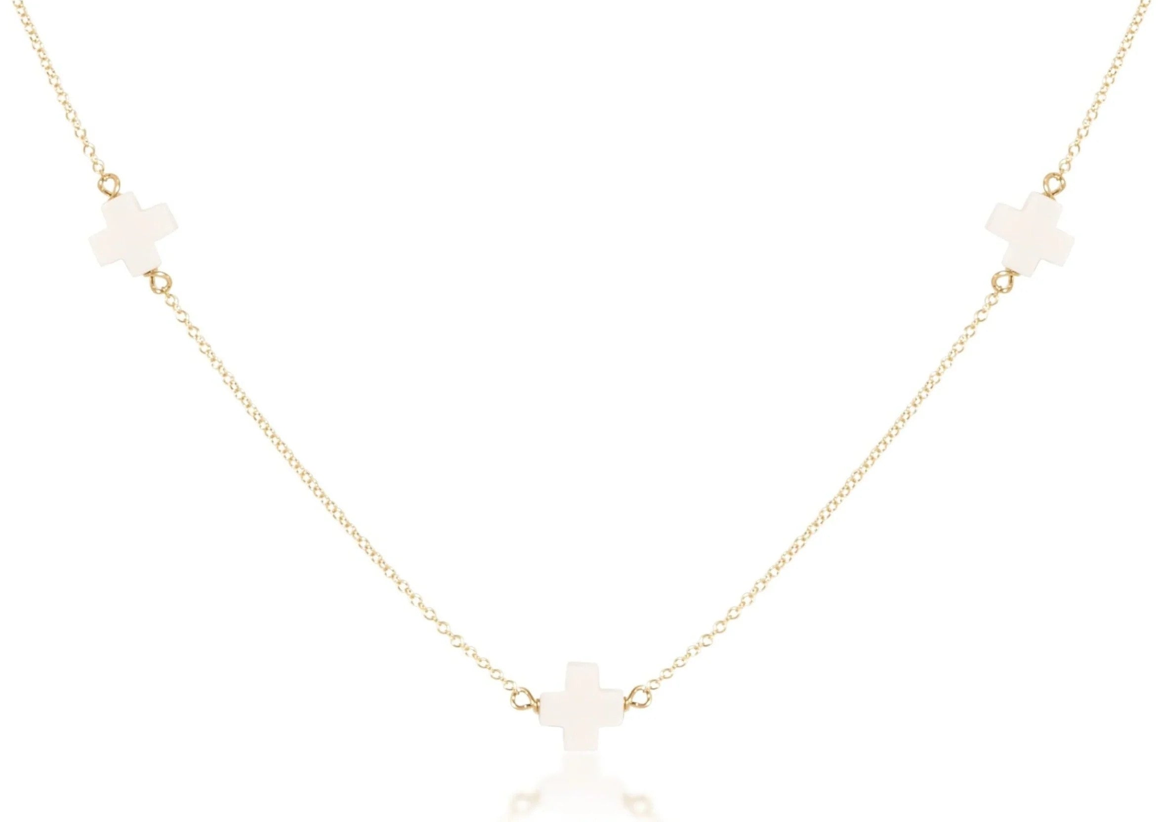 Enewton Simplicity Gold Signature Cross 15" Necklace