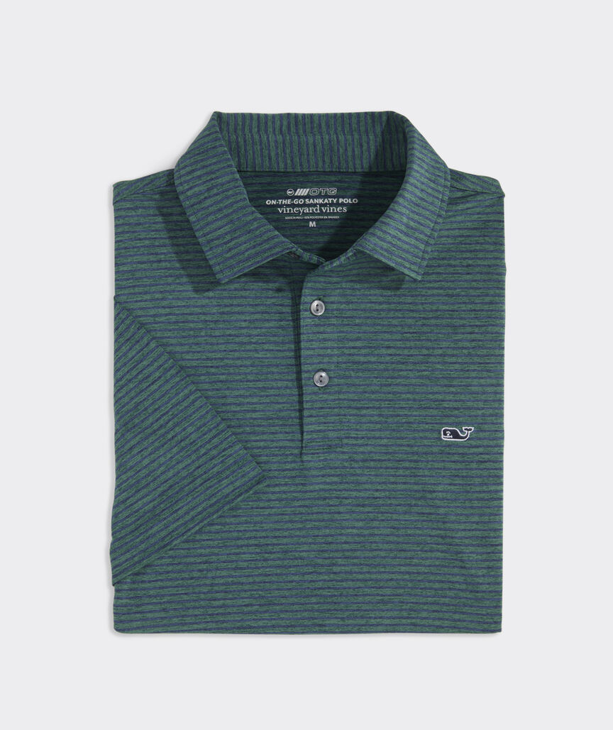 Vineyard Vines Bradley Stripe Sankaty Polo Teal Decoy/ Nautical Navy