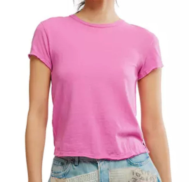 Free People We The Free Nova Tee Hibiscus Pink