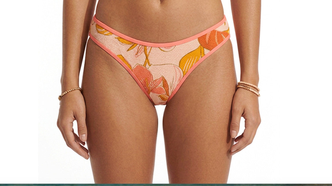 Free People Printed Frankie Bottom Bikini Pura Vida Blush