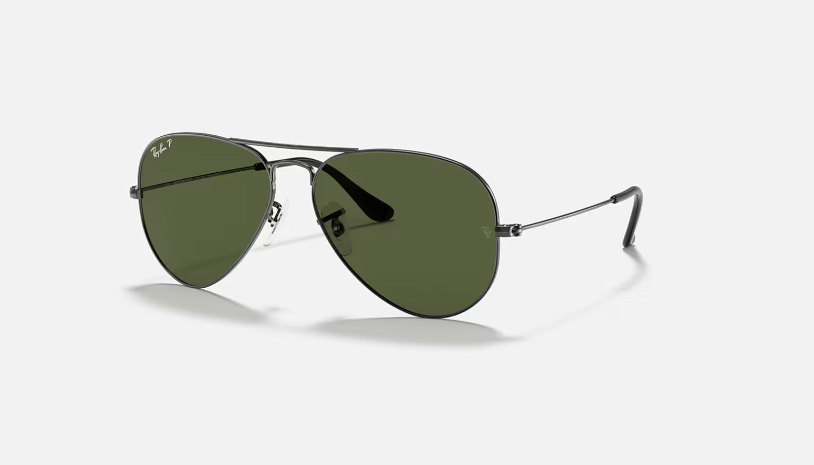 Ray Ban Aviator Large Gunmetal Frame w/ G-15 Green Lens Sunglasses Polarized