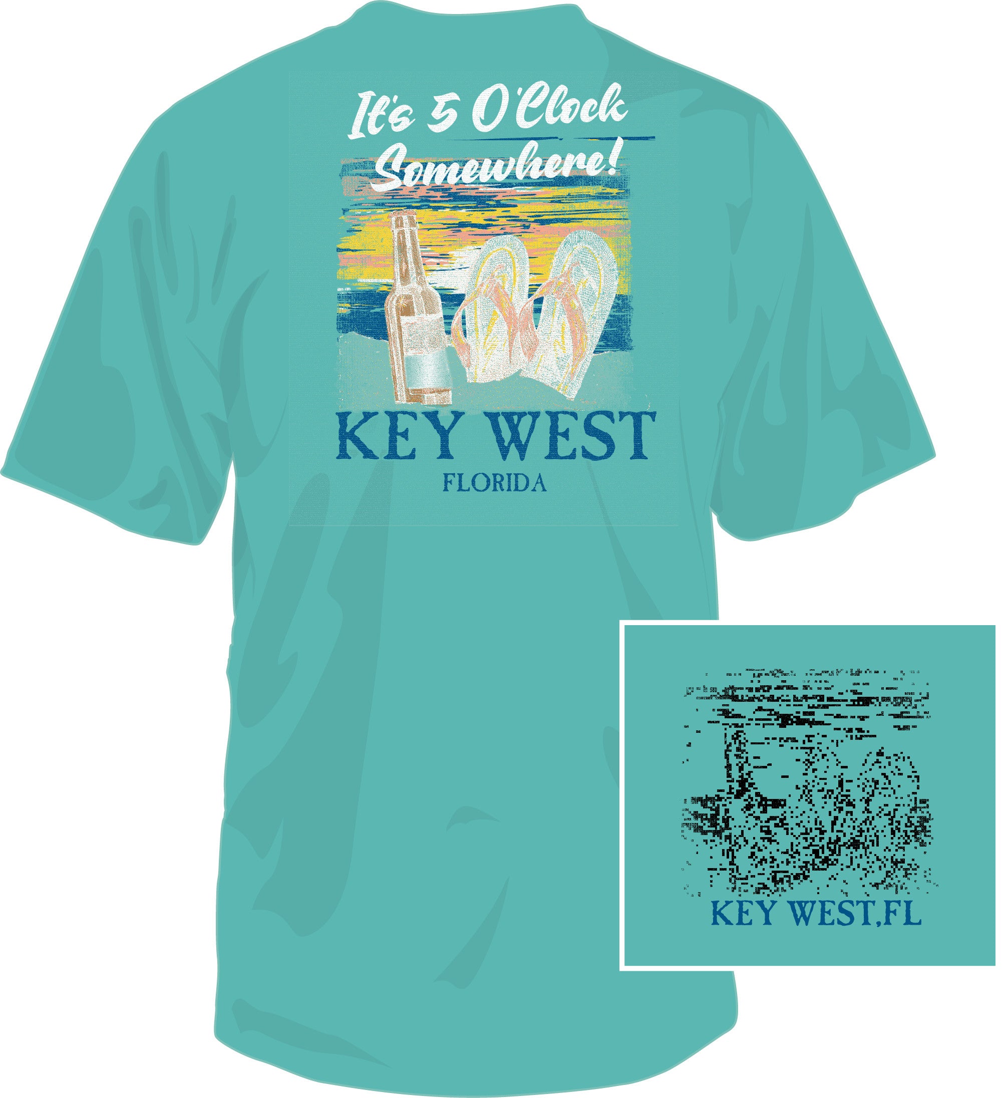 Southern Fried Key West 5' O Clock Tee SS