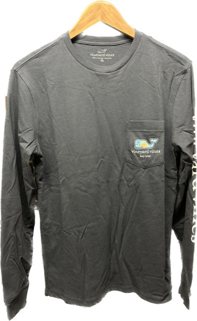 Vineyard Vines Sunset Scene Key West Pocket Tee Long Sleeve