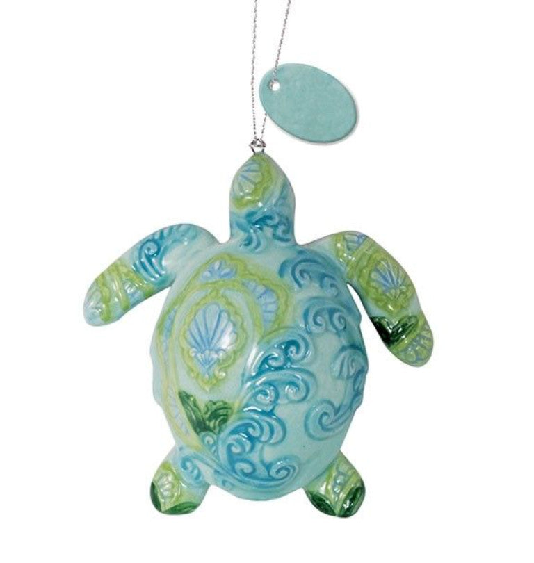 Cape Shore Ceramic Paisley Turtle Key West Ornament