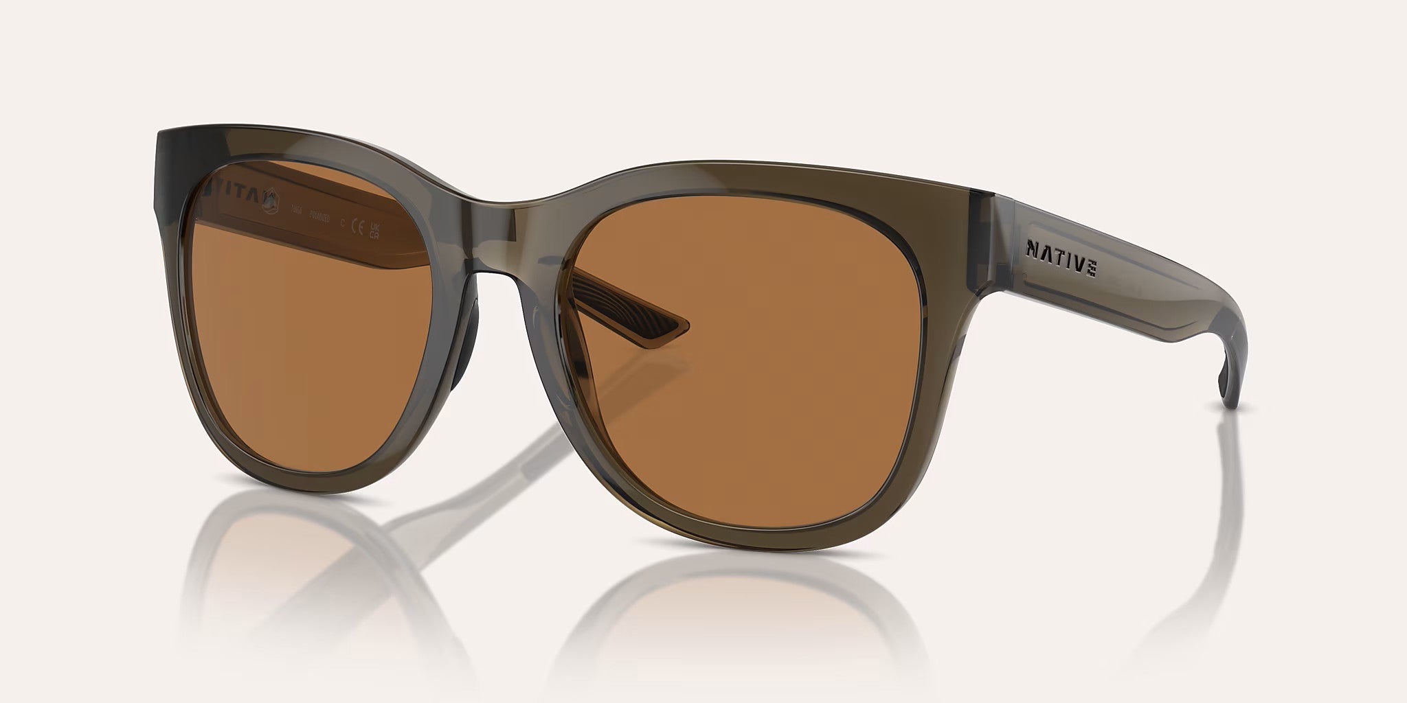 Native Eyewear Tiaga Smokey Quartz Frame w/ Brown Lens Sunglasses Polarized